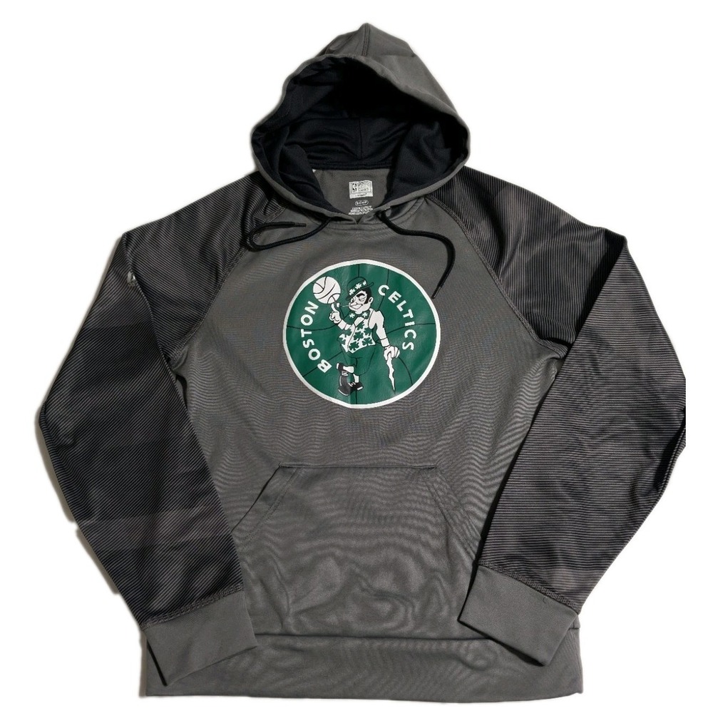 Majestic Boston Celtics Hoodie Mens S Hardwood Classics‎ NBA Gray Pullover